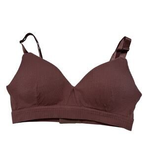 KINDRED BRAVELY Ribbed Cotton Maternity & Nursing Bra in Twilight Purple Large